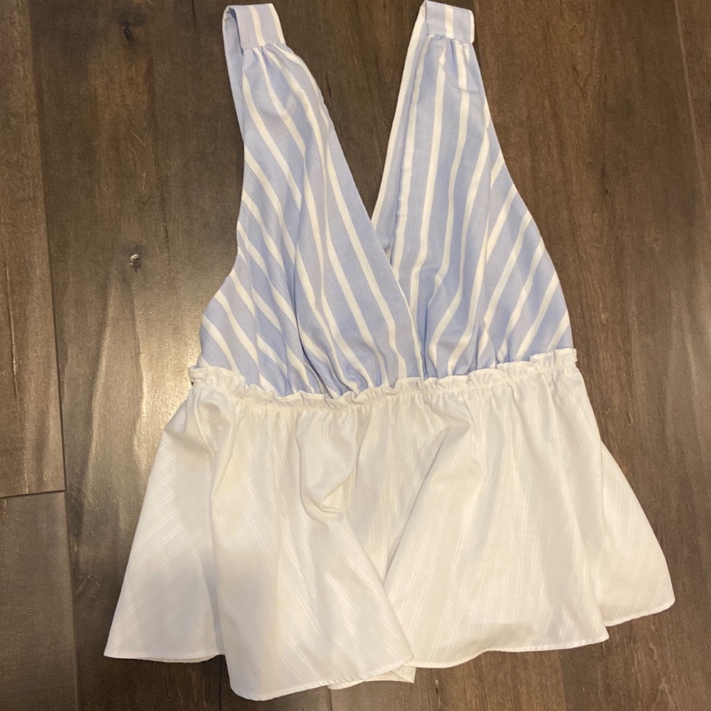 Blue and White stripped going out top!